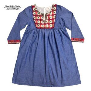 Cheeni Sz 7 Chambray Embroidered Joya Banjara Dress